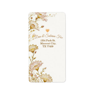Bohemian, botanical style adressaufkleber