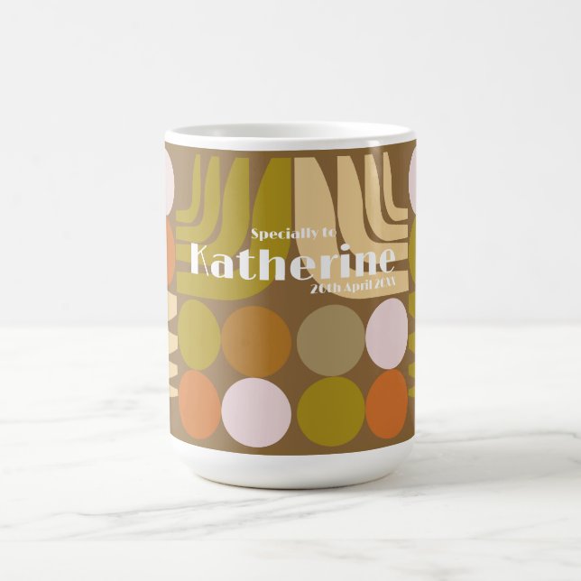 Bohemian Braun Grün Orange Kaffeetasse (Mittel)