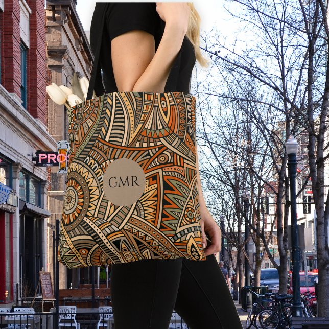 Bohemian Brown, Rust & Black Design Monogramm  (Von Creator hochgeladen)