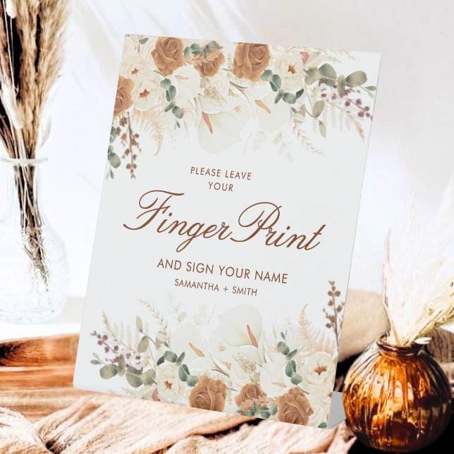 Bohemian Calla Lilies Fingerprint Guest Sockelschild (Von Creator hochgeladen)