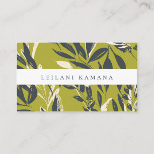 Bohemian Chic Blattmuster Visitenkarte