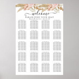 Bohemian Chic Florale Sitzordnung Poster