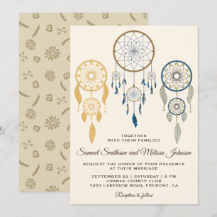 Bohemian Dreamcatcher Stammeshochzeits-Einladung Einladung