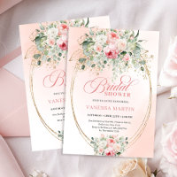 Bohemian Dusty Rose Florale Hochzeitsshower-Einlad
