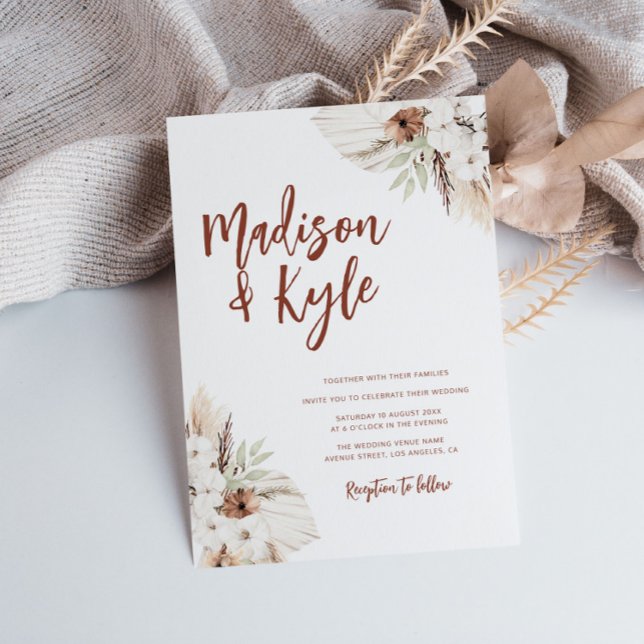 Bohemian-Erdtonpampas fallen Einladung (Von Creator hochgeladen)