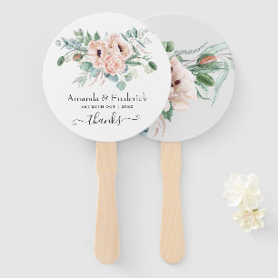 Bohemian Eukalyptus Rosa Mohn Hochzeit Fächer