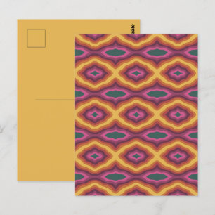 Bohemian Farbschema Wellenförmiges Gittermuster Ku Postkarte