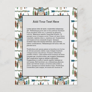 Bohemian-Feather-Dreamcatcher Blaue Geweih Pfeil Flyer