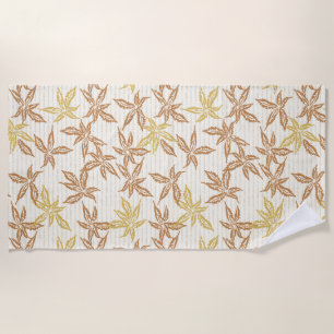Bohemian Flora Retro Botanische Pflanze  Strandtuch