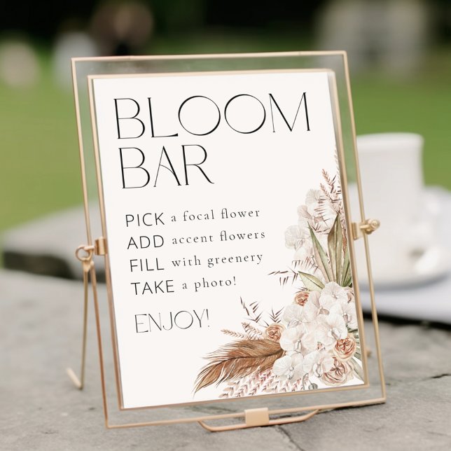 Bohemian Floral & Feathers Bloom Flower Bar Poster (Von Creator hochgeladen)