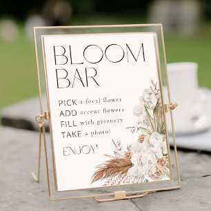 Bohemian Floral & Federn Bloom Blumenbar Poster
