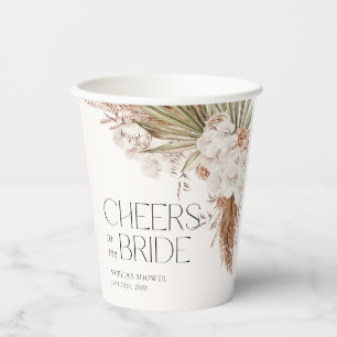 Bohemian Floral & Federn Duschdesign Pappbecher
