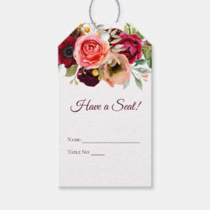 Bohemian Floral Romance Sitzplatzkarten Geschenkanhänger