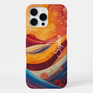 Bohemian Flow – Lebendiger Wellen-Abstrakter Kunst iPhone 16 Pro Max Hülle