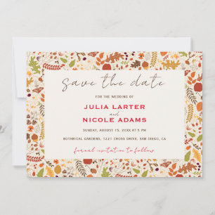 Bohemian Getrocknete Rustikale Florale Herbst-Hoch Save The Date