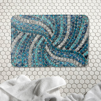 Bohemian Girly Chic Silver Grey Turquoise Badematte