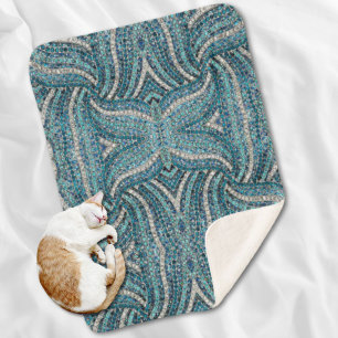 bohemian girly chic silver grey turquoise blue sherpadecke