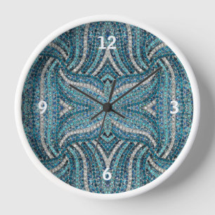 Bohemian Girly Chic Silver Grey Turquoise Uhr