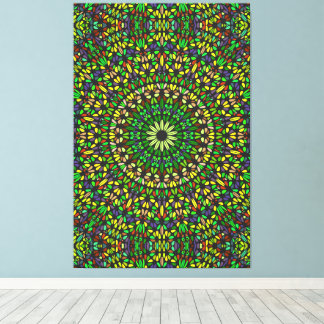 Bohemian Green Stone Mandala Premium Wrapped Leinwanddruck
