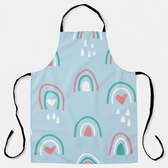 Bohemian hand drawn seamless pattern with rainbow  schürze (Vorderseite)