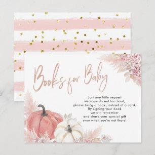 Bohemian Herbst in Liebe Kürbis Bücher für Baby Ka Einladungspostkarte