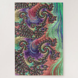 Bohemian Hippie Farbige Juwel-Ton-Fraktal-Kunst Puzzle