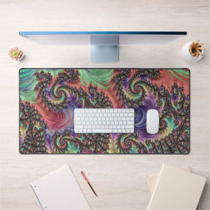 Bohemian Hippie Farbige Juwel-Ton-Fraktal-Kunst Schreibtischunterlage