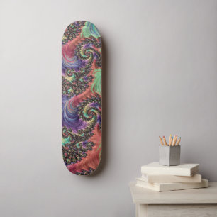 Bohemian Hippie Farbige Juwel-Ton-Fraktal-Kunst Skateboard