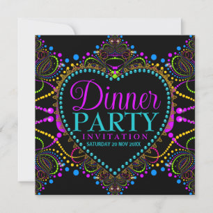 Bohemian Hippie Licht Einladungen zur Dinnerparty