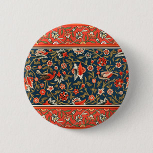 Bohemian Indisch-Persisches Blumenmuster Vintage R Button