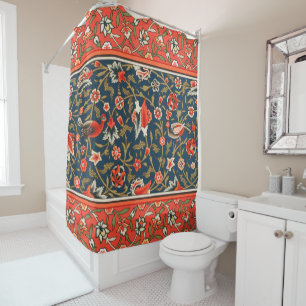 Bohemian Indisch-Persisches Blumenmuster Vintage R Duschvorhang