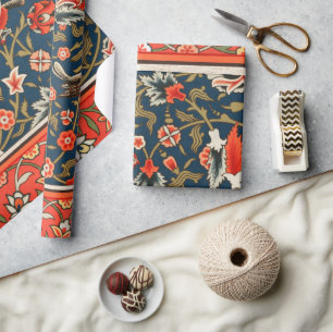 Bohemian Indisch-Persisches Blumenmuster Vintage R Geschenkpapier