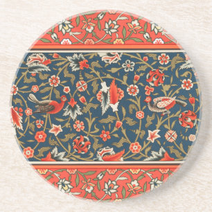 Bohemian Indisch-Persisches Blumenmuster Vintage R Getränkeuntersetzer