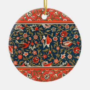 Bohemian Indisch-Persisches Blumenmuster Vintage R Keramik Ornament