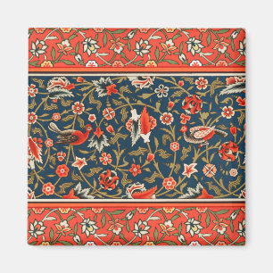 Bohemian Indisch-Persisches Blumenmuster Vintage R Magnet