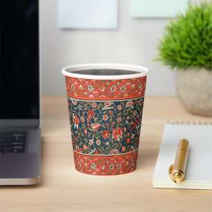 Bohemian Indisch-Persisches Blumenmuster Vintage R Pappbecher
