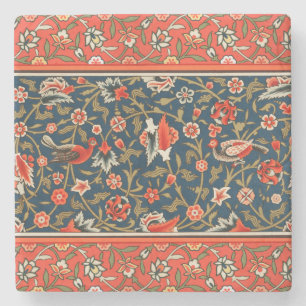 Bohemian Indisch-Persisches Blumenmuster Vintage R Steinuntersetzer