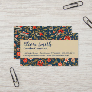 Bohemian Indisch-Persisches Blumenmuster Vintage R Visitenkarte