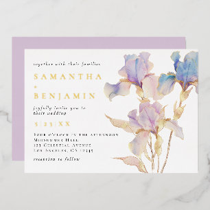 Bohemian Iris Hochzeit Folieneinladung