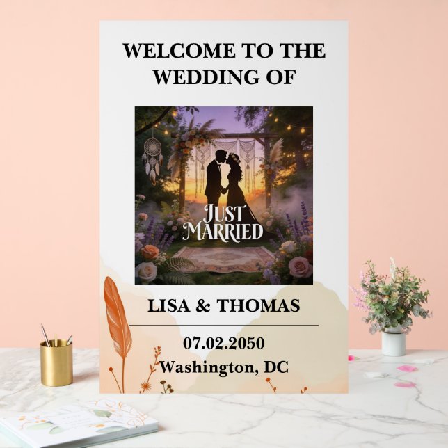 Bohemian Lace Dream Pattern Wedding Acrylschild (Hochzeit)