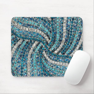 bohemian mädchenhafte silbergraue türkisblaue mousepad
