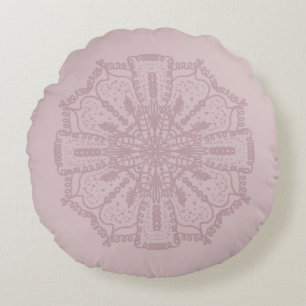 Bohemian Mandala Handgezeichnete Stumme Rosa Runde Rundes Kissen