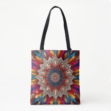 Bohemian Mandala-Tasche – Lebendiges Rot und Gold