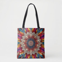 Bohemian Mandala-Tasche – Lebendiges Rot und Gold