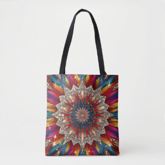 Bohemian Mandala-Tasche – Lebendiges Rot und Gold