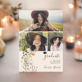 Bohemian meadow wildflowers spring graduation ankündigung