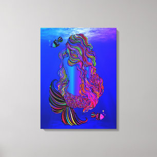 Bohemian-Meeresjungfrau-Leinwand-Wandkunst Leinwanddruck