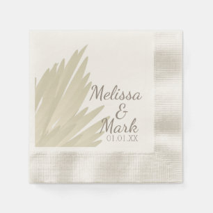 Bohemian Pampas Schlicht Beige Braune Hochzeitsfei Serviette