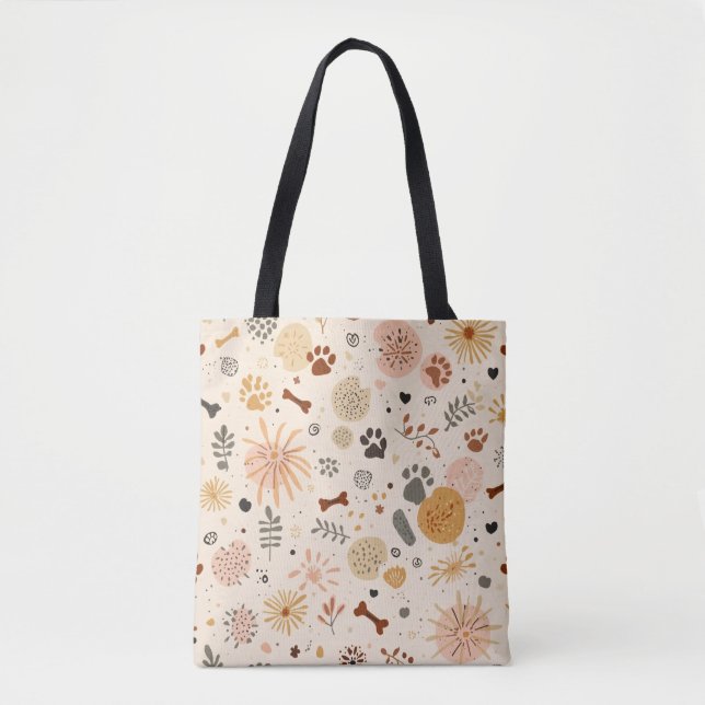 Bohemian Pet Carrier Tote | Terracotta Paw Prints (Vorderseite)