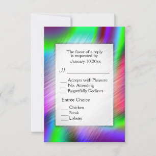 Bohemian Rainbow RSVP mit Menüauswahl Karte